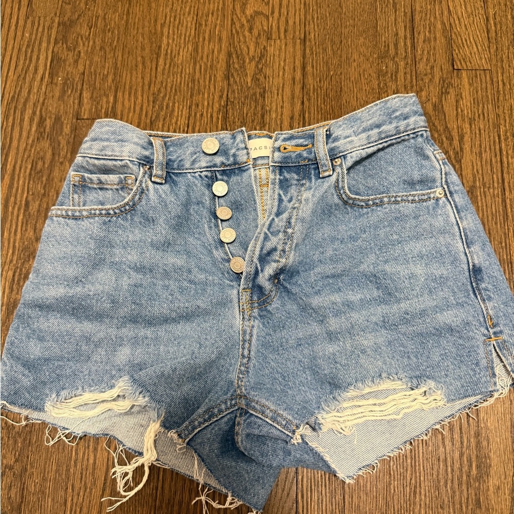 PacSun Blue Jean Shorts High-Waisted Distressed